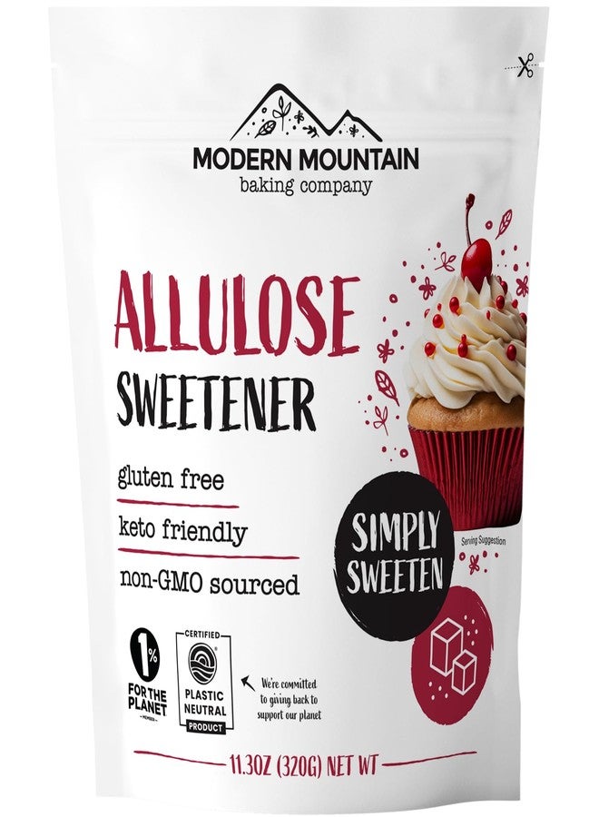 MODERN MOUNTAIN Allulose Sweetener (11.3oz) Keto Sugar Substitute, 0g Net Carbs, Zero Calorie Sweetener, Tastes and Behaves Like Sugar, Premium Quality, Perfect for Keto Baking, Tested and Verified Gluten Free, Non-GMO Sourced, No Erythritol - Image 1